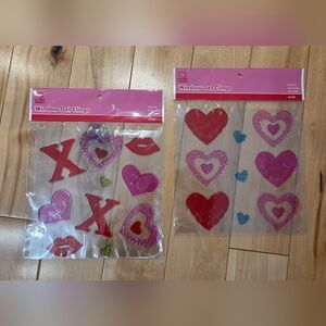 NEW Valentine's Day Hearts & Kisses Window Gel Clings Lot